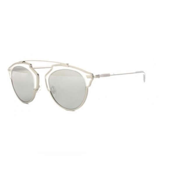 Dior SoReal Mirrored Aviator Sunglasses // Silver - Picture 1 of 9